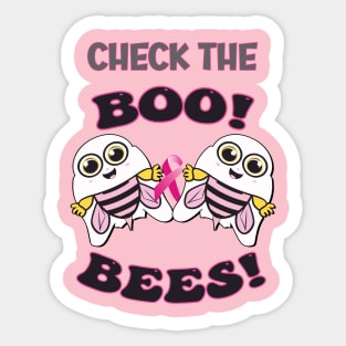 Breast Cancer Awareness Check The Boo-Bees Sticker